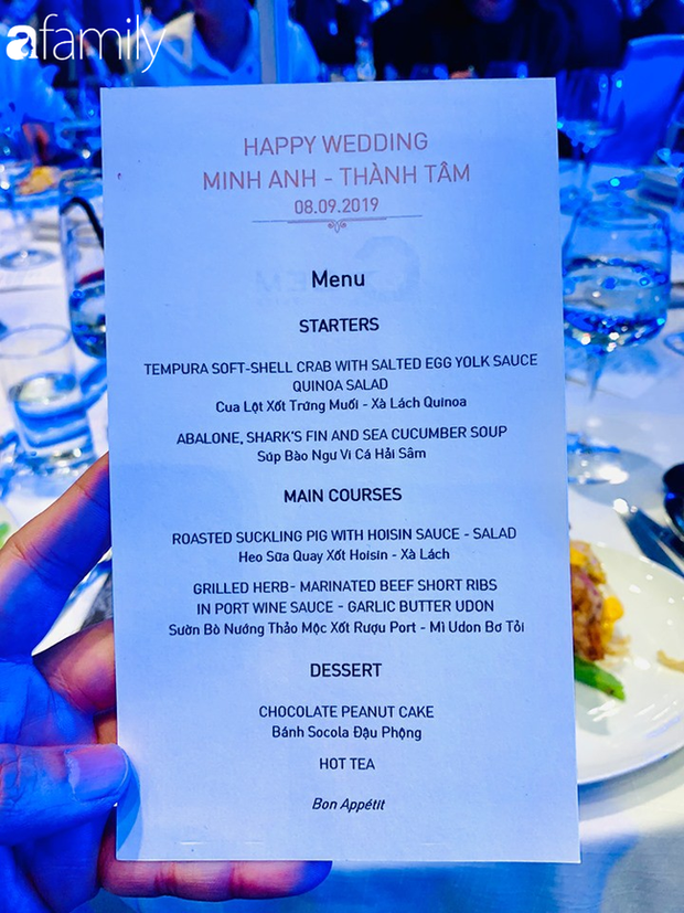 Sốc: Hé lộ thực đơn trong bữa tiệc cưới gần 20 tỷ của con gái đại gia Minh Nhựa, toàn sơn hào hải vị nhưng số lượng món ăn mới gây bất ngờ - Ảnh 6.