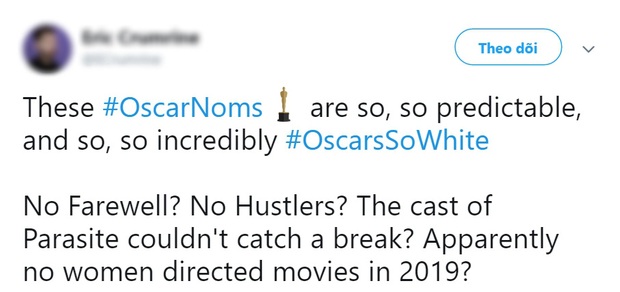 Netizen bổn cũ soạn lại ồ ạt lên tiếng vì đề cử Oscar 2020 “toàn mấy ông da trắng”? - Ảnh 3.