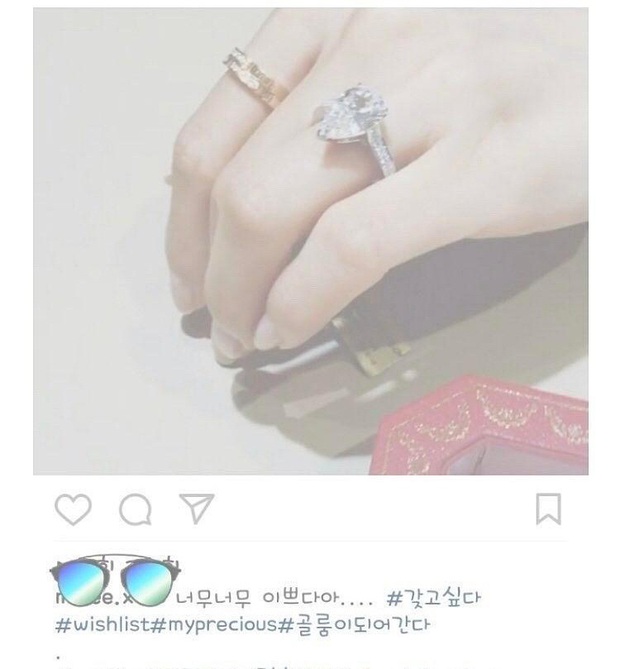 Không chỉ ảnh phòng tân hôn, bạn gái đang mang thai của Chen còn khoe thiệp cưới cùng nhẫn kim cương khủng trên MXH - Ảnh 2.