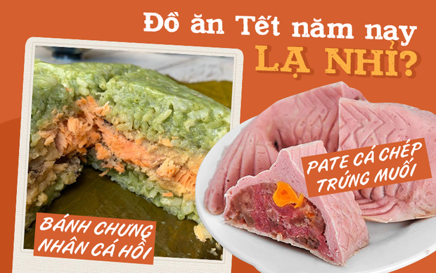 Từ bánh chưng trà xanh cá hồi cho đến pate cá chép trứng muối: Thị trường đồ ăn Tết năm nay gây hoang mang quá mà! - Ảnh 1. Từ bánh chưng trà xanh cá hồi cho đến pate cá chép trứng muối: Thị trường đồ ăn Tết năm nay gây hoang mang quá mà! - Ảnh 1.