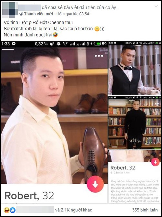 Bắt gặp tác giả câu: Sao mình phải trả lời bạn? trên Tinder, cô gái muốn quẹt phải nhưng lại sợ bị hỏi khó - Ảnh 2. Bắt gặp tác giả câu: Sao mình phải trả lời bạn? trên Tinder, cô gái muốn quẹt phải nhưng lại sợ bị hỏi khó - Ảnh 2.