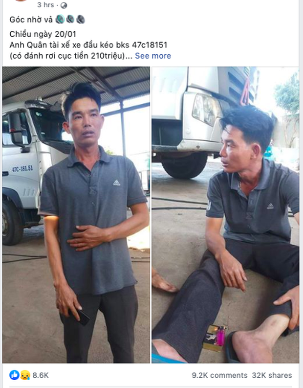 Nam tài xế thất thần khi đánh rơi 210 triệu đồng của công ty ngày cận Tết: Mất số tiền này thì cả gia đình chẳng còn Tết nữa - Ảnh 1.