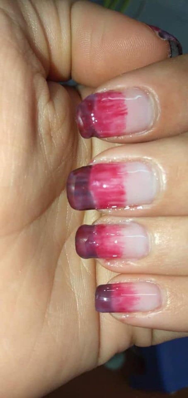 Đi làm nail ombre sang chảnh đón Tết, cô gái ngậm đắng nuốt cay nhìn thành phẩm giá 160k nham nhở như trẻ tập tô màu - Ảnh 3. Đi làm nail ombre sang chảnh đón Tết, cô gái ngậm đắng nuốt cay nhìn thành phẩm giá 160k nham nhở như trẻ tập tô màu - Ảnh 3.