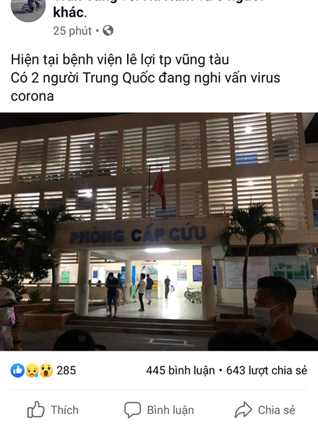 Phạt 15 triệu đối với thanh niên ở Vũng Tàu tung tin không chính xác về dịch cúm virus corona - Ảnh 2. Phạt 15 triệu đối với thanh niên ở Vũng Tàu tung tin không chính xác về dịch cúm virus corona - Ảnh 2.