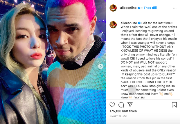 Ảnh selfie tại Grammy gây tranh cãi: Ailee khoe hình với Chris Brown và bị chỉ trích lây vì quá khứ bất hảo của nam ca sĩ - Ảnh 2.