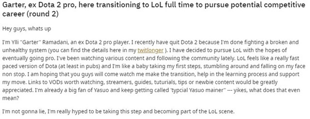  Cựu tuyển thủ chuyên nghiệp Dota 2: Bỏ game vì cộng đồng quá nát, chuyển sang LMHT và là fan cứng Yasuo - Ảnh 3.