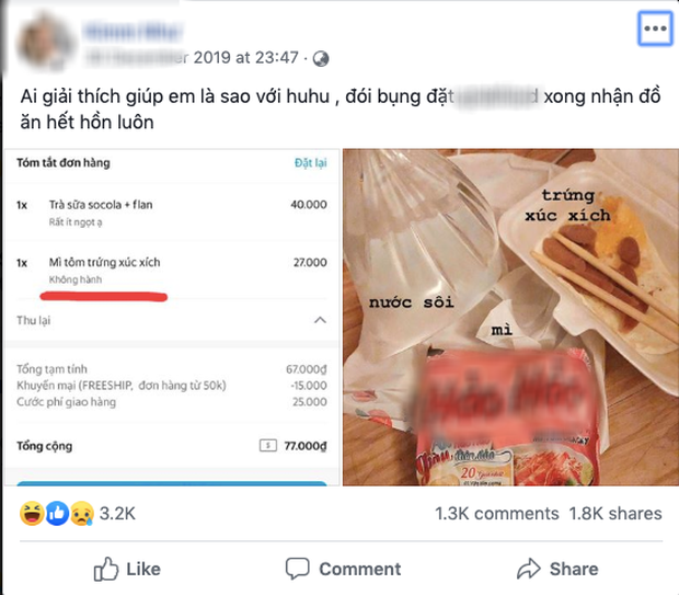 Hí hửng đặt mì tôm trứng xúc xích qua mạng, cô nàng ngơ ngác khi nhận được combo: Gói mì tôm - túi nước sôi - trứng và xúc xích! - Ảnh 1. Hí hửng đặt mì tôm trứng xúc xích qua mạng, cô nàng ngơ ngác khi nhận được combo: Gói mì tôm - túi nước sôi - trứng và xúc xích! - Ảnh 1.
