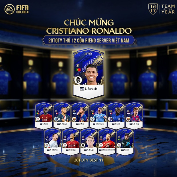 Có Văn Toàn, Hùng Dũng kêu gọi bình chọn, Ronaldo trở thành cầu thủ thứ 12 trong Team of The Year FIFA Online 4 - Ảnh 1.