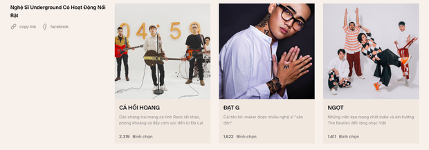 Đếm ngược 4 ngày đến WeChoice Awards 2019: Nguyễn Trần Trung Quân bỏ xa Đen và Hoàng Thuỳ Linh, Đạt G liệu sẽ vượt Cá Hồi Hoang? - Ảnh 8.