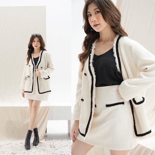 Chưa cần sắm đồ hiệu giá trên trời, thu này bạn cứ mua áo khoác tweed về mặc là chanh sả như người có tiền - Ảnh 9.