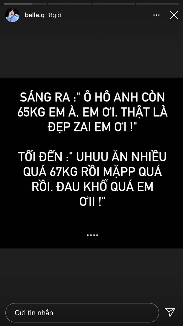 Sau khi bị soi mặt tròn trịa trên sóng truyền hình, Bella tiết lộ “thủ phạm” khiến cô tăng cân chính là... Karik? - Ảnh 3.