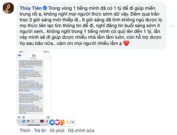 Ấm lòng mùa lũ: Thuỷ Tiên kêu gọi được 1 tỷ đồng chỉ trong 1 tiếng, quyết định đến miền Trung cứu trợ người dân! - Ảnh 3.