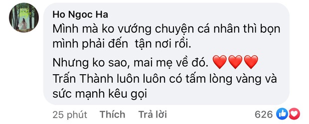 Trấn Thành thông báo không thể vào miền Trung, chuyển tiền nhờ các nghệ sĩ Việt giúp cứu trợ, Hà Hồ liền có bình luận gây chú ý - Ảnh 6. Trấn Thành thông báo không thể vào miền Trung, chuyển tiền nhờ các nghệ sĩ Việt giúp cứu trợ, Hà Hồ liền có bình luận gây chú ý - Ảnh 6.