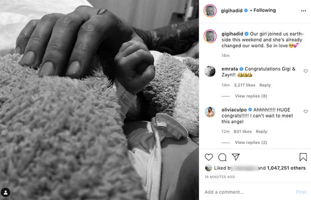 Lạ như con gái nhà couple hot nhất Hollywood Gigi Hadid và Zayn: Chưa lộ mặt, nhưng 5 lần 7 lượt gây bão MXH chỉ vì... 1 bàn tay - Ảnh 4. Lạ như con gái nhà couple hot nhất Hollywood Gigi Hadid và Zayn: Chưa lộ mặt, nhưng 5 lần 7 lượt gây bão MXH chỉ vì... 1 bàn tay - Ảnh 4.