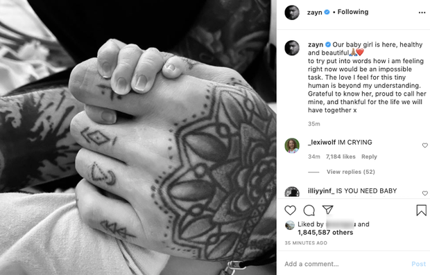 Lạ như con gái nhà couple hot nhất Hollywood Gigi Hadid và Zayn: Chưa lộ mặt, nhưng 5 lần 7 lượt gây bão MXH chỉ vì... 1 bàn tay - Ảnh 2. Lạ như con gái nhà couple hot nhất Hollywood Gigi Hadid và Zayn: Chưa lộ mặt, nhưng 5 lần 7 lượt gây bão MXH chỉ vì... 1 bàn tay - Ảnh 2.