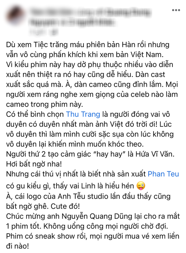 Netizen review nóng Tiệc Trăng Máu: Bom tấn Việt tròn trịa nhất năm, phim hay ăn đứt bản Hàn nha! - Ảnh 5. Netizen review nóng Tiệc Trăng Máu: Bom tấn Việt tròn trịa nhất năm, phim hay ăn đứt bản Hàn nha! - Ảnh 5.