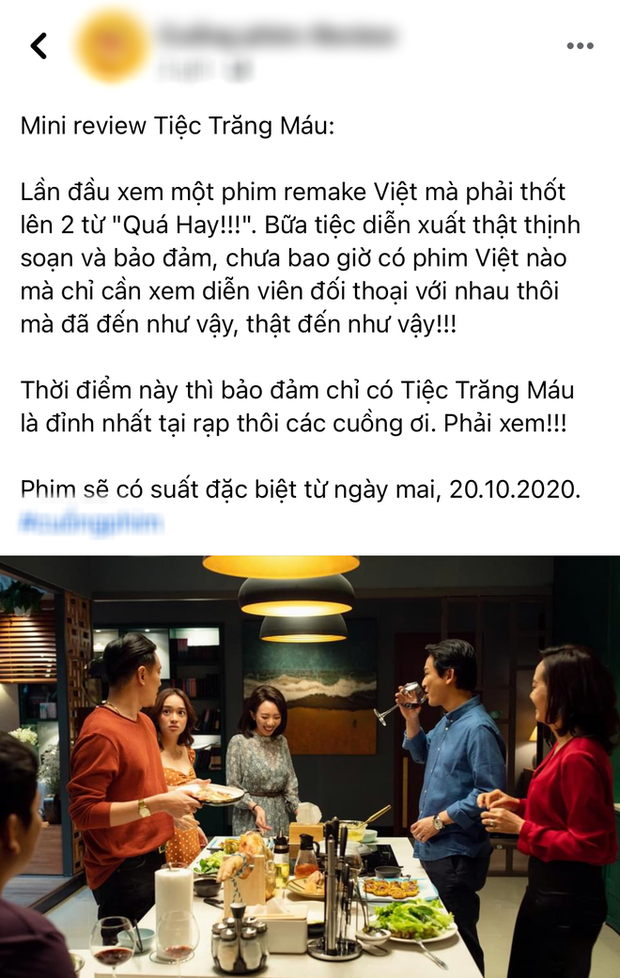 Netizen review nóng Tiệc Trăng Máu: Bom tấn Việt tròn trịa nhất năm, phim hay ăn đứt bản Hàn nha! - Ảnh 4. Netizen review nóng Tiệc Trăng Máu: Bom tấn Việt tròn trịa nhất năm, phim hay ăn đứt bản Hàn nha! - Ảnh 4.