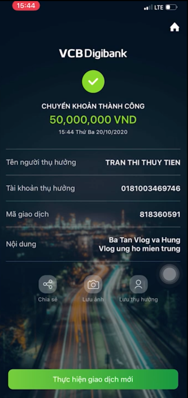 Bà Tân Vlog gửi thẳng 50 triệu đồng cho Thuỷ Tiên để ủng hộ cứu trợ đồng bào miền Trung - Ảnh 2.