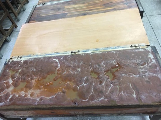 Chùm ảnh trường học Quảng Trị ngập đầy bùn đất, bàn ghế bị ngâm nước trở nên mốc meo, mềm nhũn sau lũ - Ảnh 2.