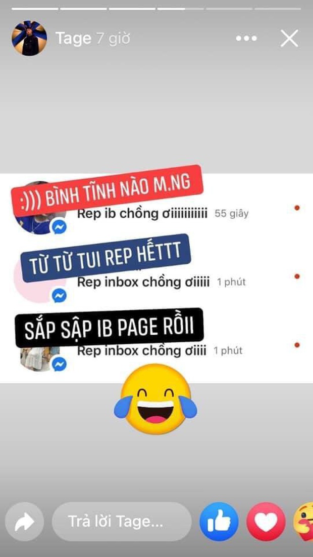 Tage năn nỉ các fan bình tĩnh khi bị spam loạt tin nhắn: Rep inbox chồng ơi sau vòng 3 Rap Việt - Ảnh 5. Tage năn nỉ các fan bình tĩnh khi bị spam loạt tin nhắn: Rep inbox chồng ơi sau vòng 3 Rap Việt - Ảnh 5.