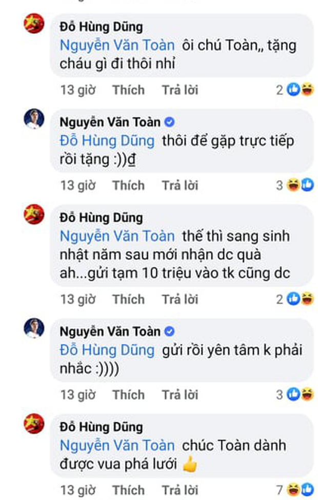 Văn Toàn nhiều tiền, gửi luôn 10 triệu mừng sinh nhật con trai Hùng Dũng chỉ sau một câu nói - Ảnh 1. Văn Toàn nhiều tiền, gửi luôn 10 triệu mừng sinh nhật con trai Hùng Dũng chỉ sau một câu nói - Ảnh 1.