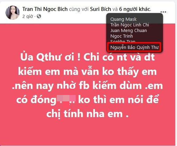 Chị gái Ngọc Trinh gây hoang mang tột độ: Đăng đàn réo tên Quỳnh Thư trả tiền rồi vội xoá gấp sau vài tiếng - Ảnh 2.