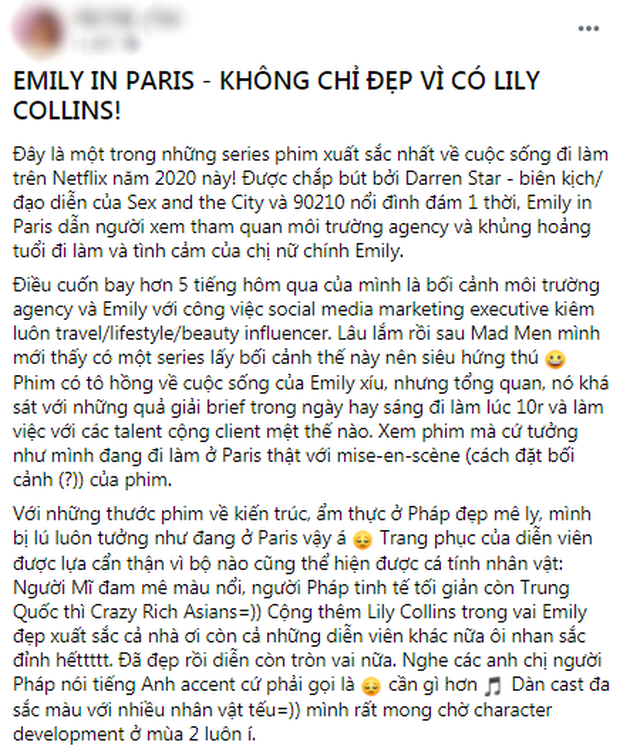 MXH Việt phát sốt cuối tuần vì Emily Ở Paris: Lily Collins xinh đáo để giữa lòng nước Pháp, nội dung lại là điểm trừ lớn nhất? - Ảnh 4.