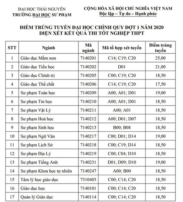 Điểm chuẩn các trường Sư phạm năm 2020: Có ngành lấy 31 điểm - Ảnh 8.