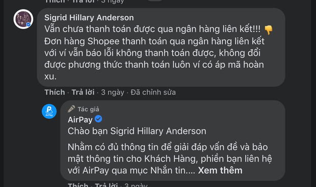 AirPay liên tục gặp sự cố thanh toán, hoàn tiền - Ảnh 5.