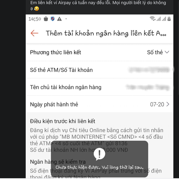 AirPay liên tục gặp sự cố thanh toán, hoàn tiền - Ảnh 2.