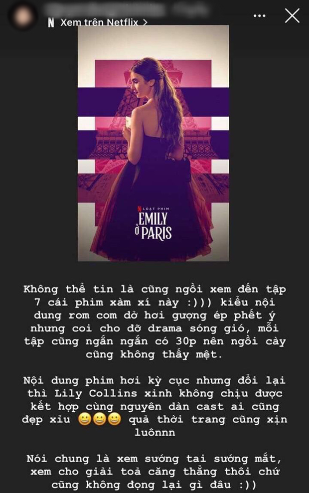 Emily Ở Paris khiến mọt phim Việt chia phe 9 người 10 ý: Món ăn liền thanh tẩy đầu óc tại chỗ nhưng ý nghĩa sâu sắc thì chưa chắc? - Ảnh 6. Emily Ở Paris khiến mọt phim Việt chia phe 9 người 10 ý: Món ăn liền thanh tẩy đầu óc tại chỗ nhưng ý nghĩa sâu sắc thì chưa chắc? - Ảnh 6.
