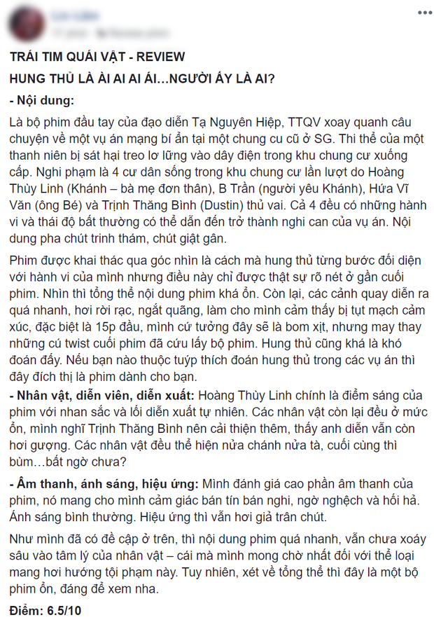 Mạng xã hội bùng nổ vì Trái Tim Quái Vật: Mê muốn xỉu chị đẹp Hoàng Thùy Linh, phim ổn áp đáng xem lắm nha! - Ảnh 9.