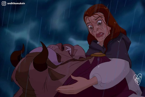 Một cơn mưa đi qua để lại dàn công chúa Disney trôi sạch bách lớp trang điểm, cười muốn nội thương với mặt mộc của Lọ Lem! - Ảnh 4.