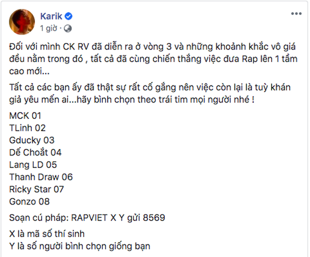 Binz kêu gọi vote khắp MXH, Suboi và Karik sốt sắng nhưng không bằng Rhymastic khoe nhắn tin bình chọn cho cả 8 thí sinh! - Ảnh 7.