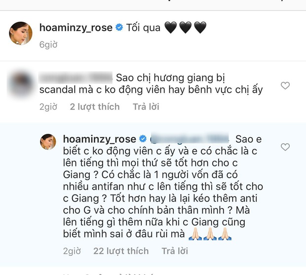 Bị vặn hỏi, Hoà Minzy đã lên tiếng giải thích lý do giữ im lặng giữa lúc Hương Giang gặp biến: Liệu có thuyết phục? - Ảnh 2.