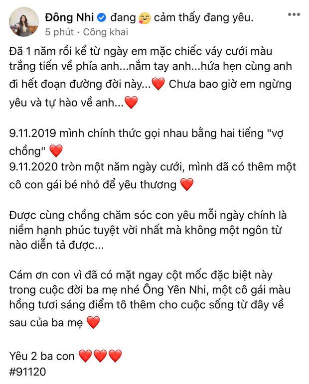 Đúng 1 năm ngày cưới, Đông Nhi tung khoảnh khắc cận mặt đầu tiên và công khai tên thật của ái nữ - Ảnh 3.