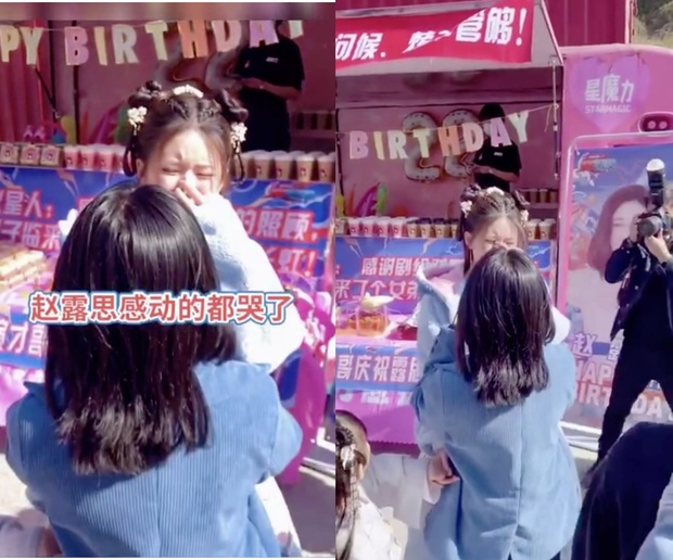 Triệu Lộ Tư đón sinh nhật cùng fan ở phim trường mà netizen cãi nhau xịt khói vì khóc đúng kiểu thảo mai? - Ảnh 3.