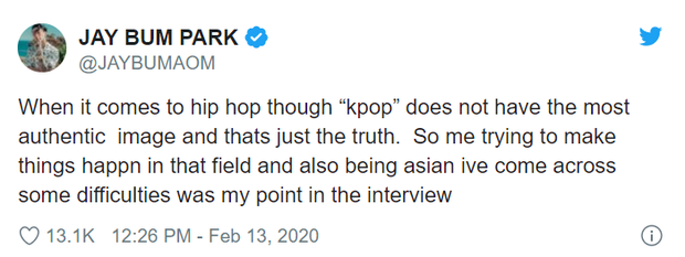 So sánh mình ngang với BTS và đạo diễn “Ký Sinh Trùng”, Jay Park bị netizen “ném đá” tơi bời vì tự cao tự đại - Ảnh 4. So sánh mình ngang với BTS và đạo diễn “Ký Sinh Trùng”, Jay Park bị netizen “ném đá” tơi bời vì tự cao tự đại - Ảnh 4.
