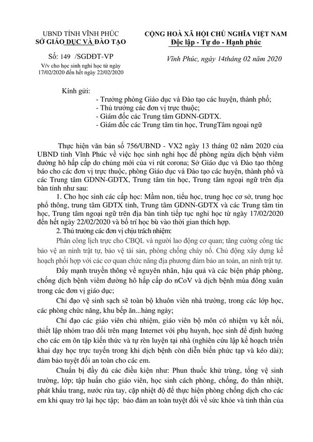 Cập Nhật: Loạt tỉnh thành cho học sinh nghỉ tiếp đến cuối tháng 2 để phòng dịch Covid-19 - Ảnh 6.