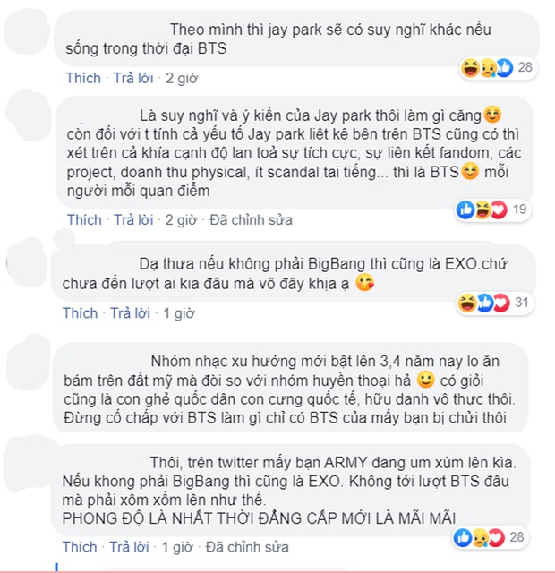 Jay Park bất ngờ tôn BIGBANG là nhóm nhạc vĩ đại nhất lịch sử Kpop, BTS và EXO bỗng bị lôi vào cuộc tranh cãi nảy lửa - Ảnh 2. Jay Park bất ngờ tôn BIGBANG là nhóm nhạc vĩ đại nhất lịch sử Kpop, BTS và EXO bỗng bị lôi vào cuộc tranh cãi nảy lửa - Ảnh 2.