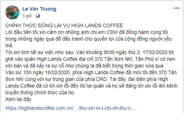 Highlands Coffee công khai xin lỗi khách hàng sau khi bị tố phân biệt đối xử với người khuyết tật - Ảnh 3. Highlands Coffee công khai xin lỗi khách hàng sau khi bị tố phân biệt đối xử với người khuyết tật - Ảnh 3.