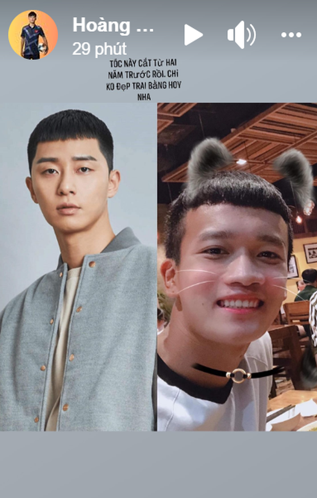 Nam thần U23 Việt Nam khoe tóc giống Park Seo-joon trong Itaewon Class: Tự nhận kém sắc hơn nhưng vẫn cực đáng yêu - Ảnh 1.