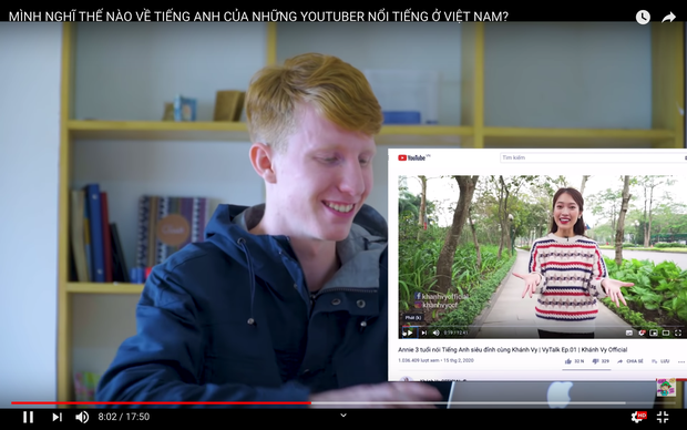 Youtuber người Mỹ nhận xét tiếng Anh của hàng loạt Youtuber người Việt: Giang Ơi, MC Khánh Vy và Hanas Lexis bị cho lên thớt? - Ảnh 3. Youtuber người Mỹ nhận xét tiếng Anh của hàng loạt Youtuber người Việt: Giang Ơi, MC Khánh Vy và Hanas Lexis bị cho lên thớt? - Ảnh 3.