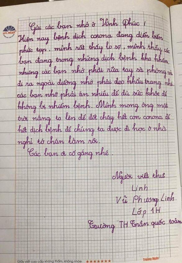 Xúc động bức thư học sinh vùng dịch Sơn Lôi cảm ơn các bạn nhỏ ở Hà Nội - Ảnh 5.