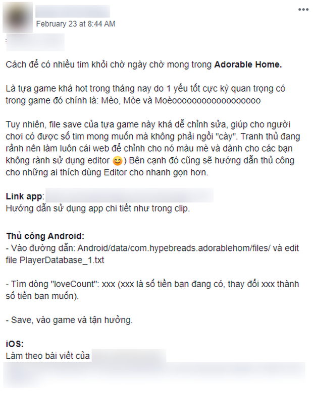 Hack Adorable Home lan truyền tràn lan trên Internet, vài phút có ngay 999.999 tim là chuyện nhỏ? - Ảnh 2.