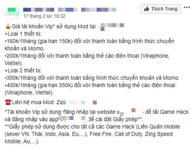 Hacker tung hoành khắp làng game Việt, bán tài khoản hack nhiều game hot như Liên Quân, Free Fire, Call of Duty Mobile... với giá rẻ bèo! - Ảnh 1.