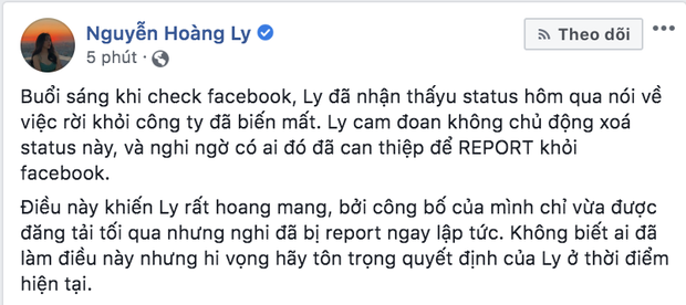 Bài đăng tố Châu Đăng Khoa ăn chặn cát xê bất ngờ biến mất, Lyly bức xúc quyết đòi công bằng: “Ai đó đã can thiệp để report khỏi Facebook” - Ảnh 2.