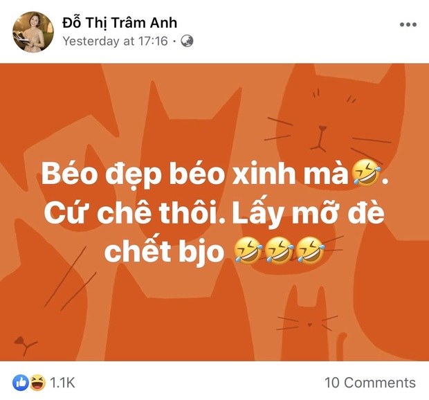Trâm Anh đáp trả khi bị soi ảnh vòng 2 kém thon gọn: Lấy mỡ đè chết bây giờ! - Ảnh 3. Trâm Anh đáp trả khi bị soi ảnh vòng 2 kém thon gọn: Lấy mỡ đè chết bây giờ! - Ảnh 3.