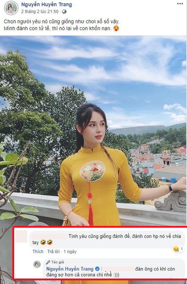 Bạn gái Trọng Đại ẩn ý chọn đúng người yêu khốn nạn, so sánh đàn ông còn đáng sợ hơn corona virus - Ảnh 1.