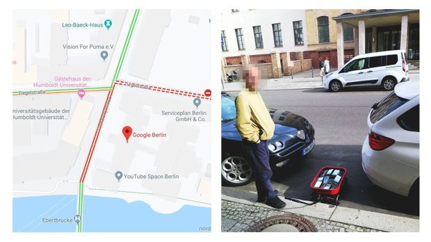 Rảnh rỗi sinh nông nổi: Thanh niên dọa tắc đường troll Google Maps bằng xe cút kít chở 99 chiếc smartphone - Ảnh 1.